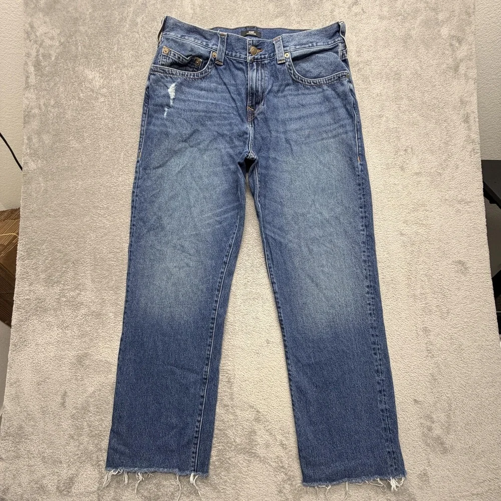 True Religion Bobby Relax Baggy Jeans Mens Measured 38x31 Blue Distressed Bobby